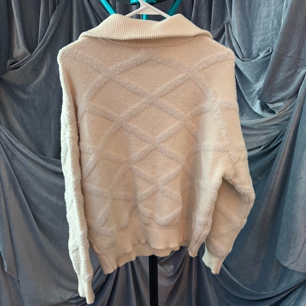 Joie Cream Zip Up Sweater size XL - Picture 4 of 6